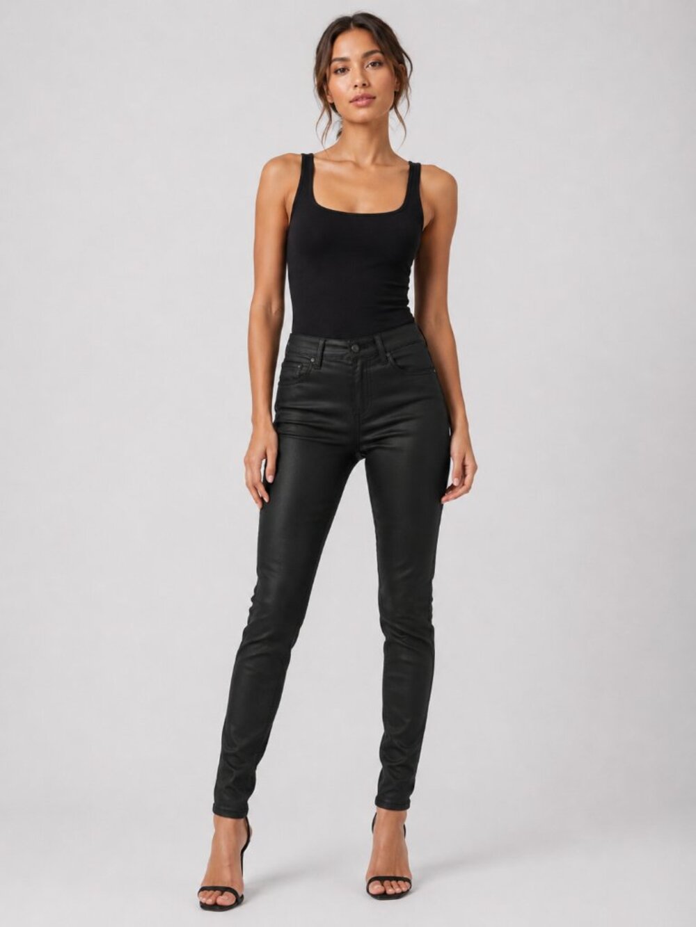 Black Rag & Bone Coated Sleek Jeans